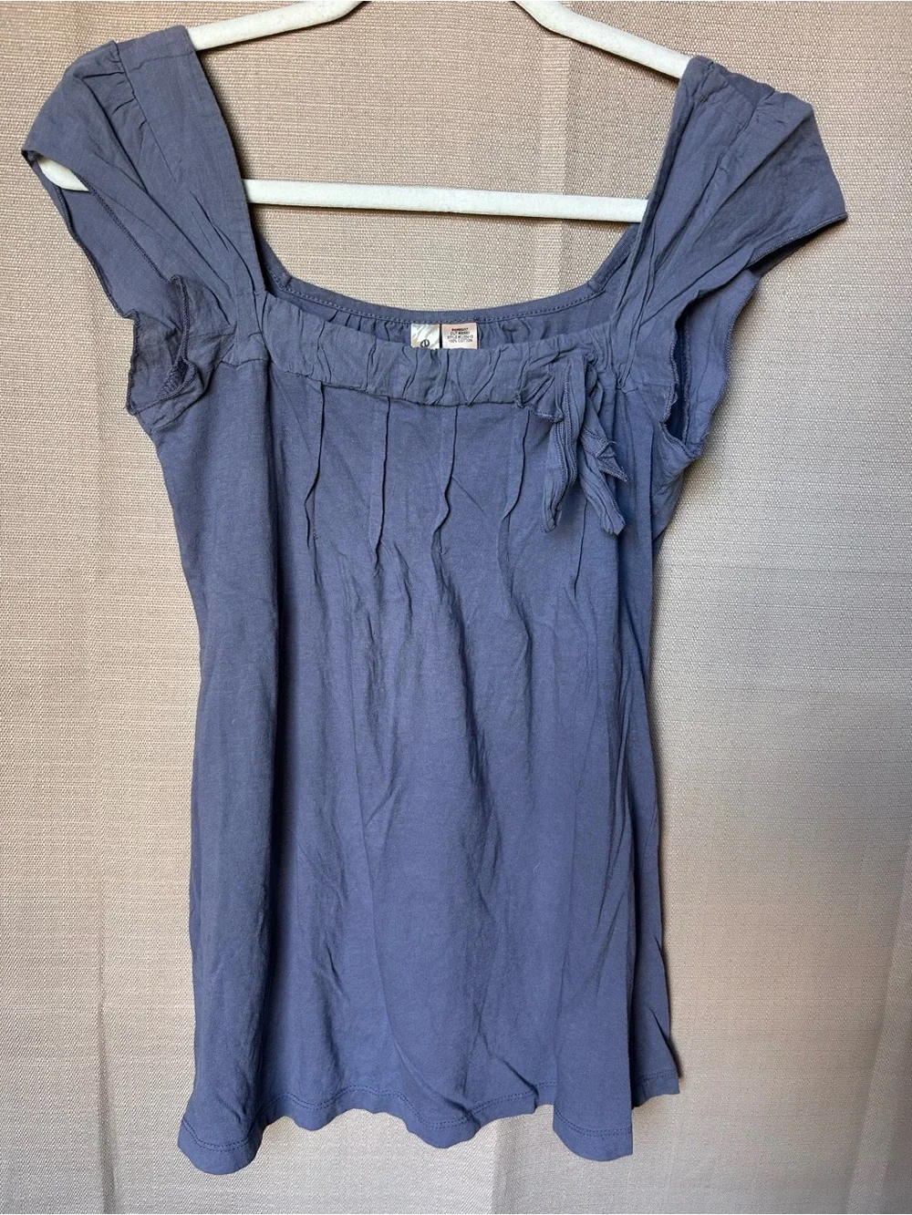 Eyeshadow Women’s Large Cotton Tank Top Boho Y2K Fairy Grunge Dusty Blue Blouse